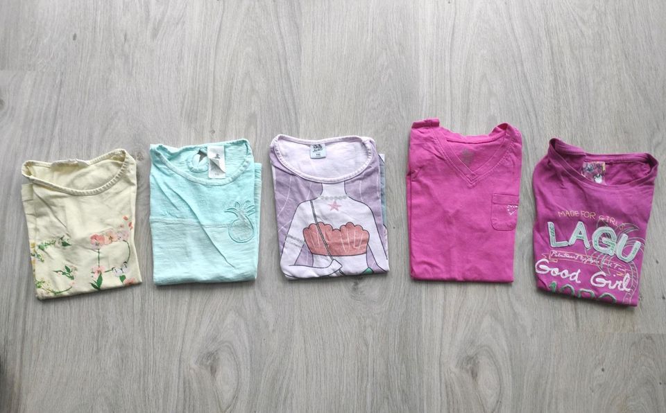 5 x T-Shirt Mädchen, Größe 110 in Gundelsheim