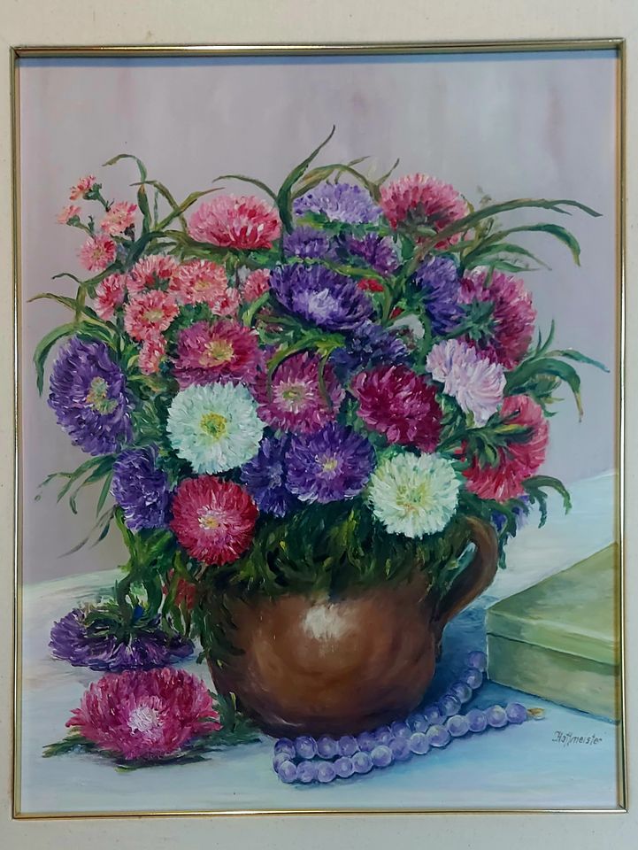 Orig. Gemälde (Blumenbild) von Gertrud Hoffmeister / Düsseldorf in Krefeld