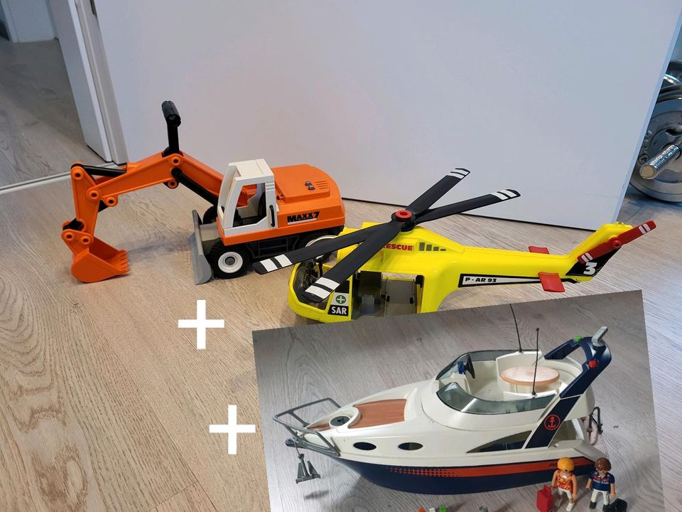 Playmobil Bagger Maxx 7  ☆ Playmobil Yacht ☆ Hubschrauber in Walsrode