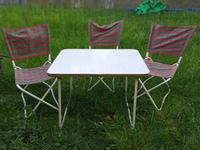 DDR- Camping -  Angelstühle  Stühle 3mal und 1 Klapptisch Sachsen - Panschwitz-Kuckau Vorschau