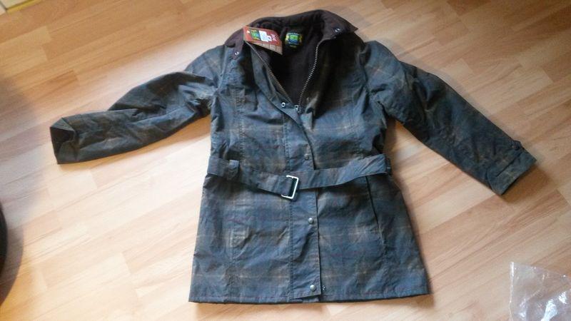 Damenwachsjacke m. Kapuze, Tartan braun Gr S,M,L,XL in Dresden