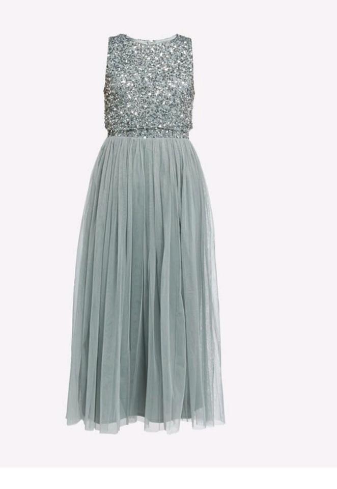 Maya Deluxe Festliches Kleid Chiffon Pailetten Maxikleid in Nalbach
