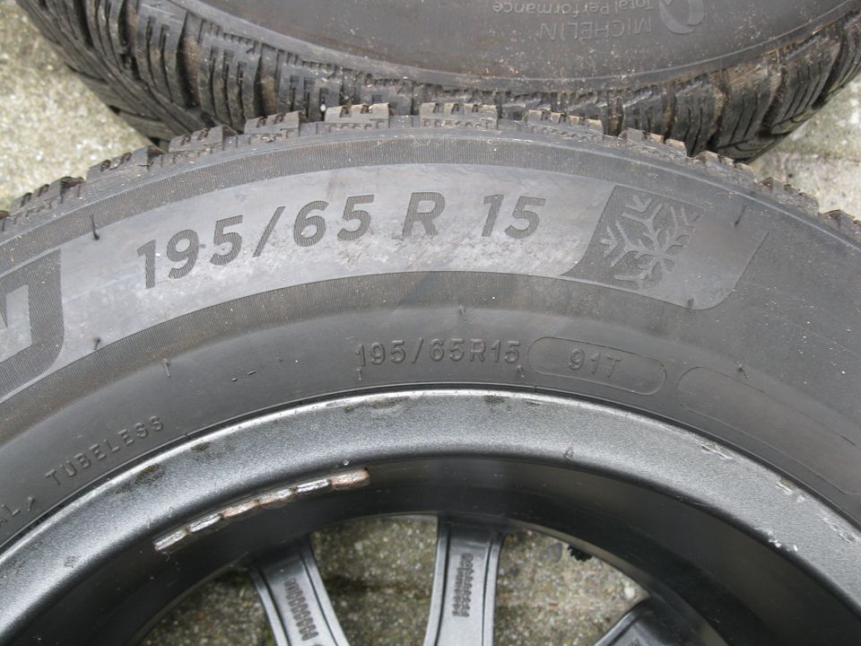 Reifen;4x Michelin Alpin 6 195/65R15 91T M+S 4x6,5mm mit Felgen in Ludwigshafen