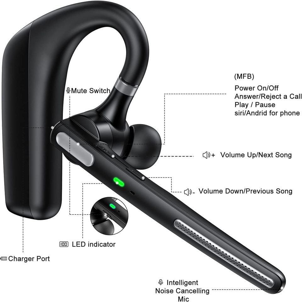 Bluetooth Headset Kopfhörer Handy Wireless mit Mikrofon in Marbach am Neckar