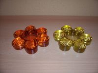 2 Teelichthalter Kerzenhalter Blume orange & gelb * Ø: 11,3 cm Niedersachsen - Adendorf Vorschau