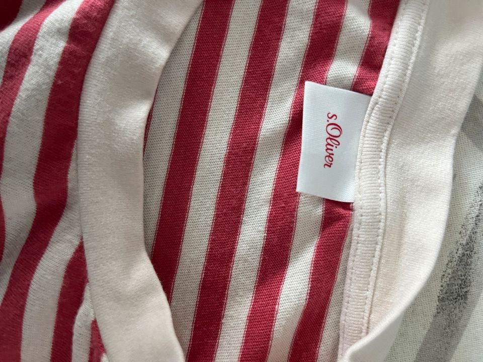 S. Oliver longsleeve langarm Shirt rot Creme weiß gestreift 152 in Frankfurt am Main