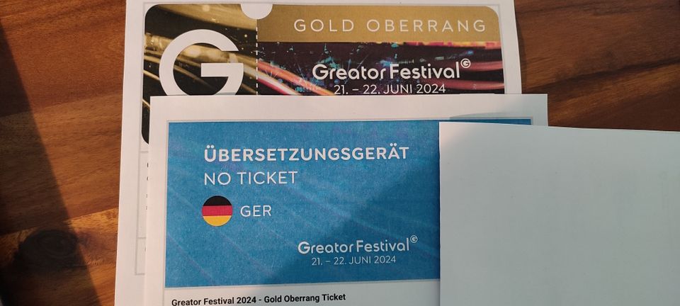 SUPERPREIS!!! Ticket Greator Festival mit Übersetzungsgerät in Prutting