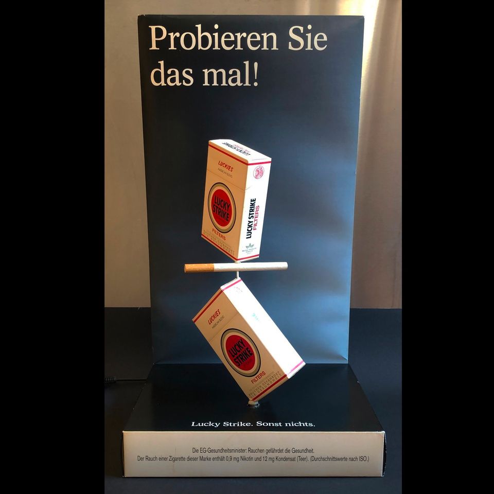 3D Vintage Lucky Strike DISPLAY drehend elektrisch • Sammlerstück in Andernach