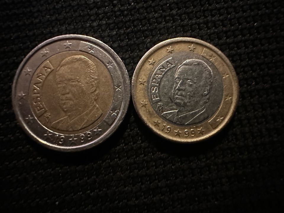 2 Euro / 1 Euro Münze Espana 1999 - Gedenkmünze Spanische Währung in Barßel