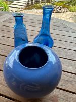 3 Vasen blau Keramik Glas Deko 12 - 20cm Höhe Sachsen - Bannewitz Vorschau