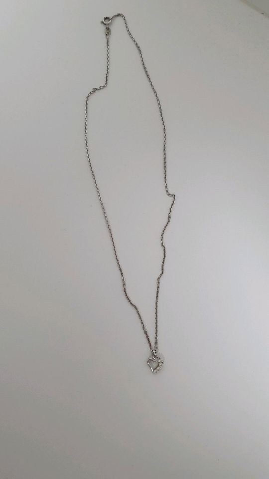 Damen Halskette mit Herzanhänger Strass Silber 925 neu in Bremen