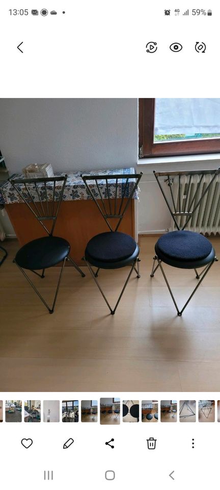 Tisch/Glas u. 3 Stühle in Mühlheim am Main