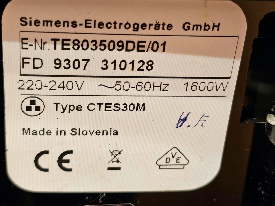 Siemens EQ.8 Series 300 Type CTES30M in Bremen