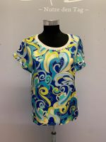 Anni Carlsson Tunika Shirt T-Shirt Seide blau gelb creme S Top Nordrhein-Westfalen - Viersen Vorschau