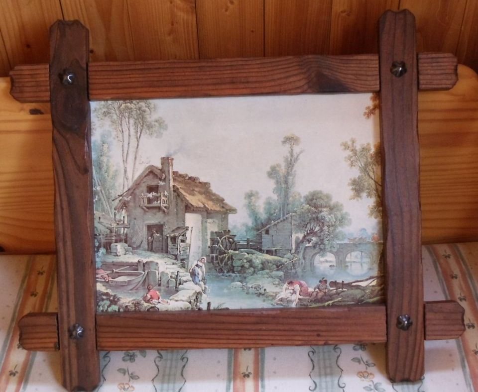 Wandbild Mühle mit schönem Holzrahmen 56x47 cm in Adorf-Vogtland