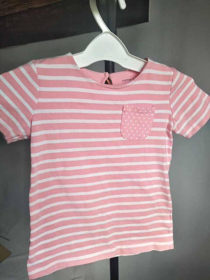 Süßes Name it Shirt, rosa/weiß geringelt, Gr. 92 in Grüna (Sachsen)