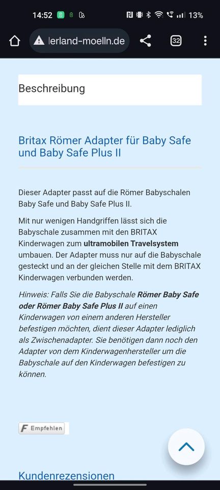 Britax Römer Adapter in Lohmar