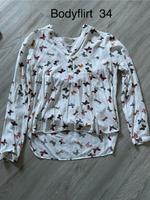 Bodyflirt Bluse weiß Gr.34 mit Schmetterlingen Bayern - Karlstadt Vorschau