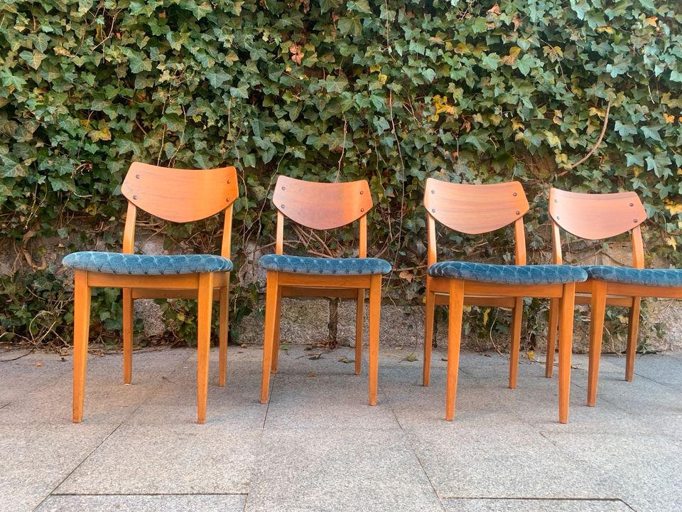 4 Mid Century Teakholz Stühle von Benze, 1960er in Tübingen