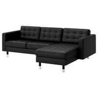 IKEA LANDSKRONA 3er-Sofa mit Récamiere Leder schwarz Metallbeine Brandenburg - Grünheide (Mark) Vorschau