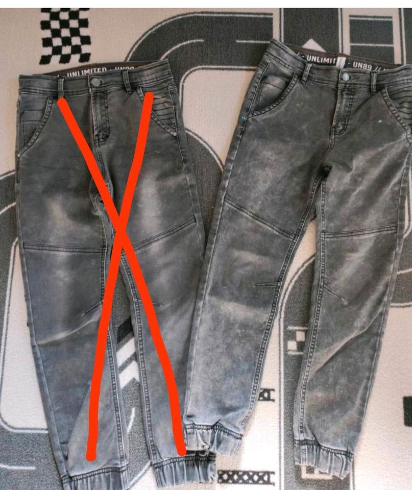 Jeans Grau Used Gr.140 Junge in Wernigerode