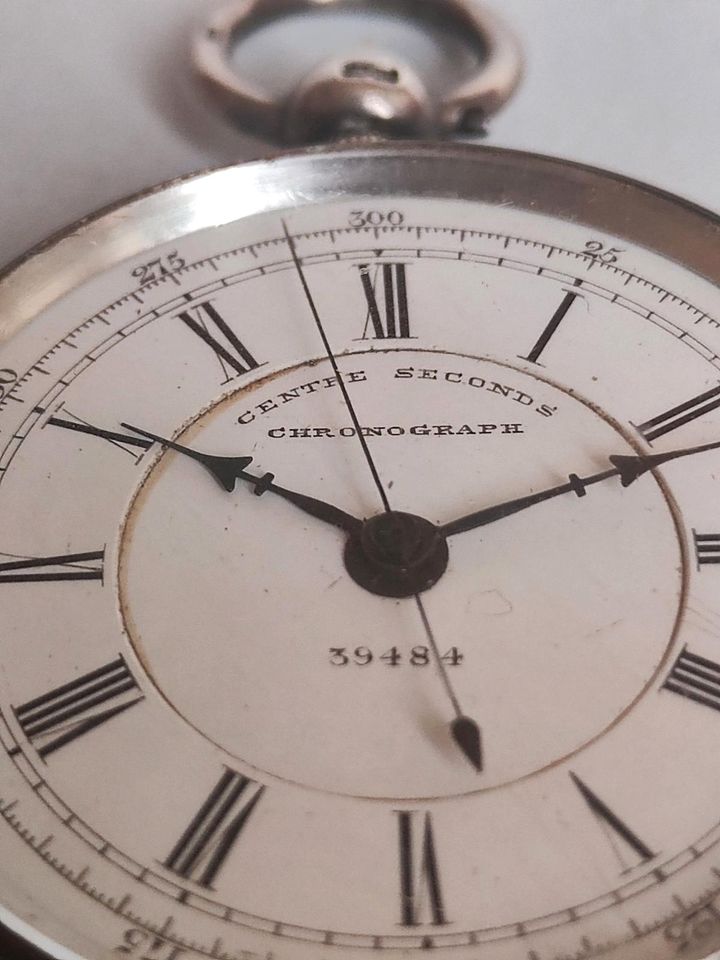 Taschenuhr Chronograph Centre Seconds Uhr Sterling 925 in Wiesbaden