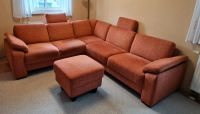 Sofa, Couch, Ecksofa, orange/Terracotta, Hocker Bayern - Ebersdorf Vorschau