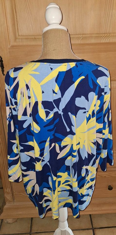 Betty Barclay Shirt Bluse 48 XXL Blumen Muster blau gelb beige in Wiesloch