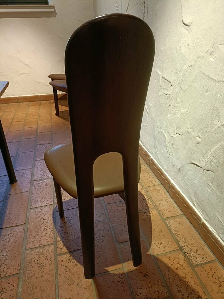 8x Eßzimmer Stühle braun Holz und Leder von Hülsta in Dortmund