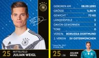 DFB Rewe Sammelkarte Fußball WM 2018 Nr. 25 Julian Weigl Baden-Württemberg - Eppelheim Vorschau