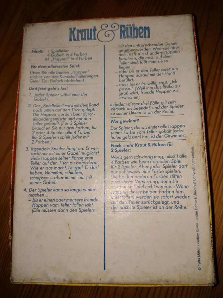 altes MB-SPIEL von 1984,"Kraut und Rüben" in Tostedt