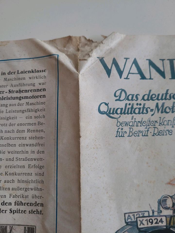 Wanderer-Werke Motorrad Werbung Reklame Vorkrieg Antik Oldtimer in Würzburg