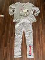 Snoopy Peanuts Schlafanzug Pyjama 48 50 grau Baumwolle Langarm Hessen - Freigericht Vorschau