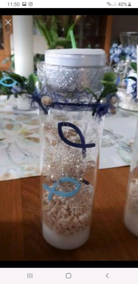 Teelichtglas, 3 Stück, Kommunion, Taufe, Hochzeit in Jüchen
