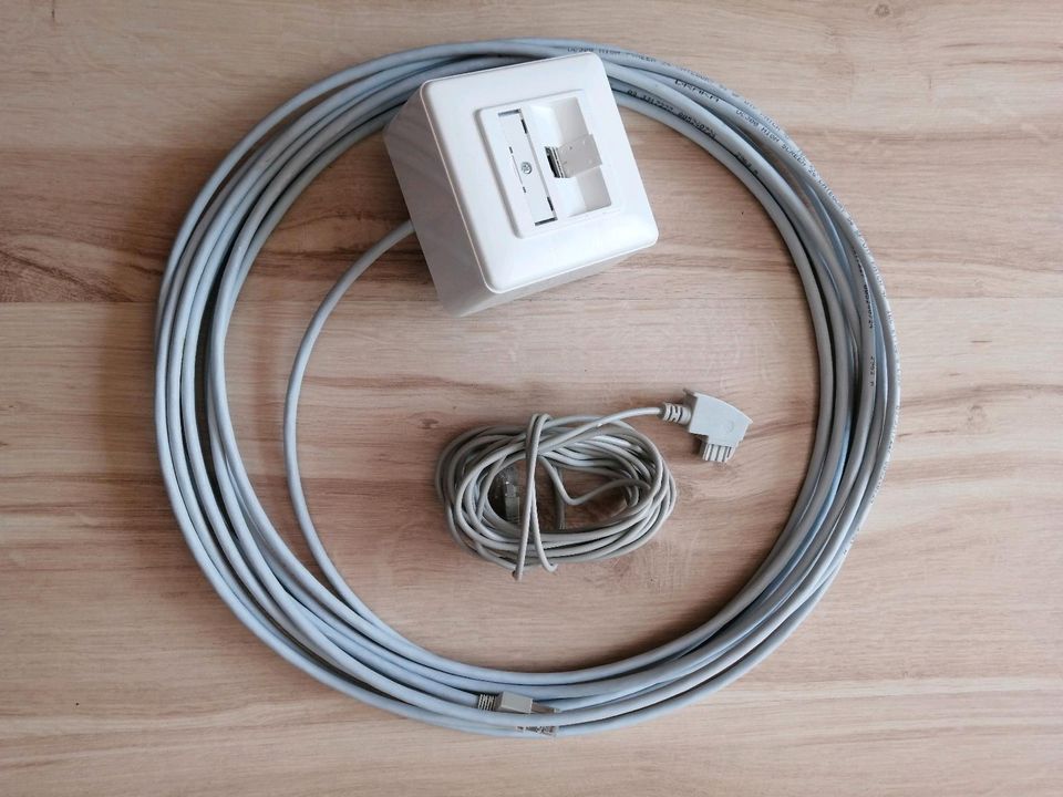 LAN Kabel mit Steckdose/ für Umstellung auf Glasfaser nutzbar in Emskirchen