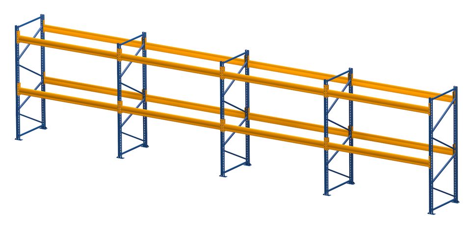 Palettenregal Nedcon H= 3,5m, 2 Ebenen,3 to,T=1,10m Breite=11,30m in Bad Kissingen