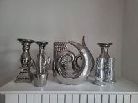 Keramik Dekofiguren und Kerzenständer in Silberoptik Nordrhein-Westfalen - Grevenbroich Vorschau