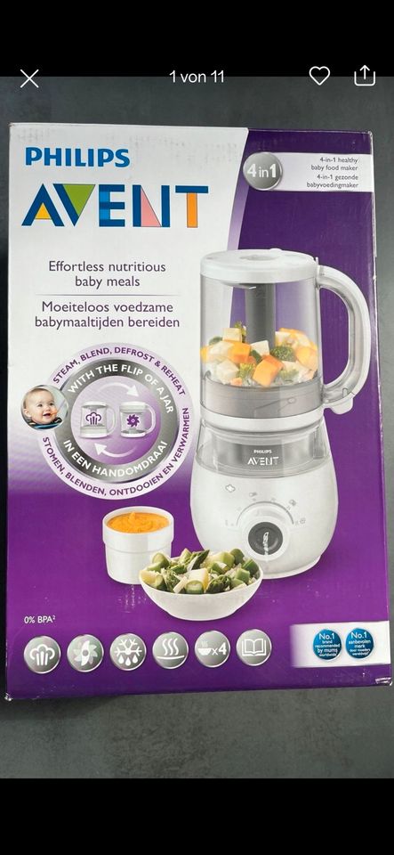 Philips Avent Dampfgarer 4-in-1 SCF883/01. in Potsdam