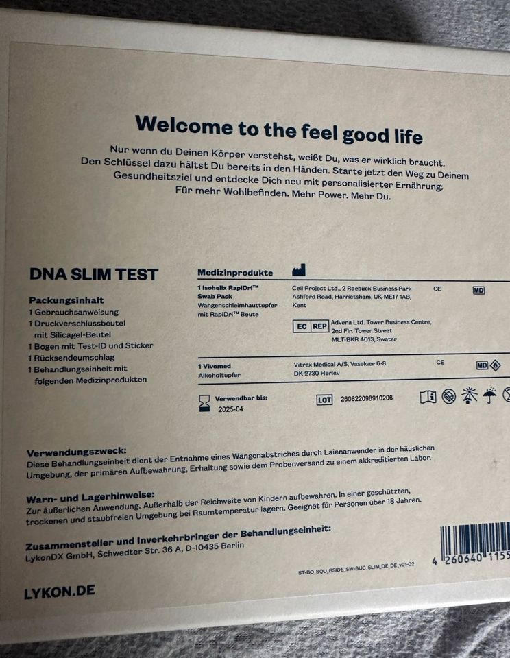 LYKON DNA SLIM TEST NEU in Solingen