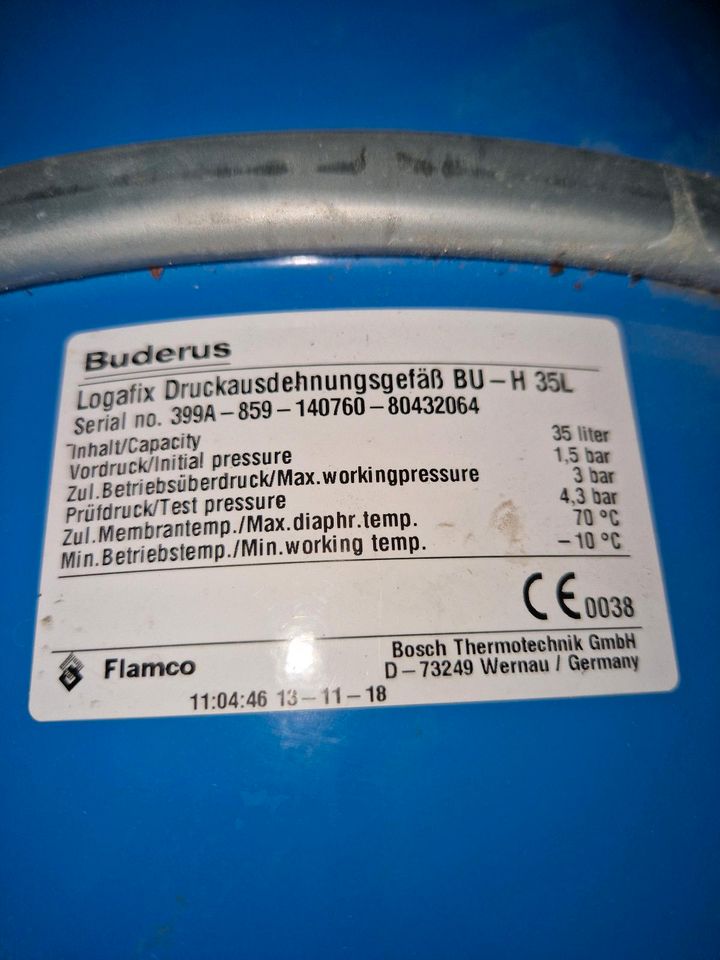 Ausdehnungsgefäss Buderus 35 l in Wolmirstedt