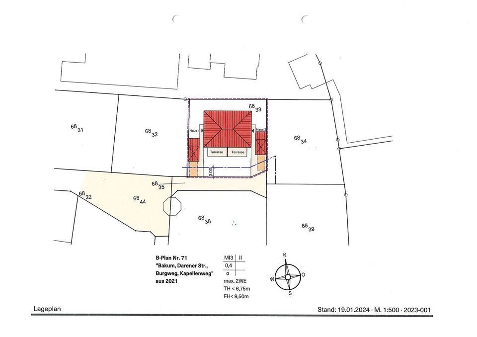 Vortreffliche Neubau-Doppelhaushälfte (Haus 2) in ruhiger Lage von Bakum in Bakum