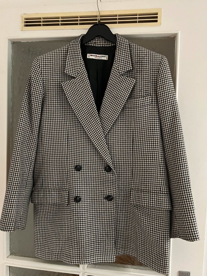 Blazer, Saint Laurent, Rive Gauche, Gr 44, Hahnentrittmuster in Frankfurt am Main