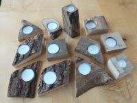 Kerzenhalter Teelichthalter Kerzen Teelicht Holz Rinde Baumkante Nordrhein-Westfalen - Allagen Vorschau
