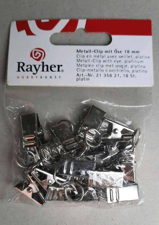 Rayher Metall Clip mit Öse Vorhangklammer in Weingarten