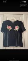 schwarzes H&M Shirt mit Blüten Stickerei Baden-Württemberg - Baindt Vorschau
