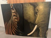 Gemälde auf Leinwand Zebra Elefant hochwertig Baden-Württemberg - Ludwigsburg Vorschau