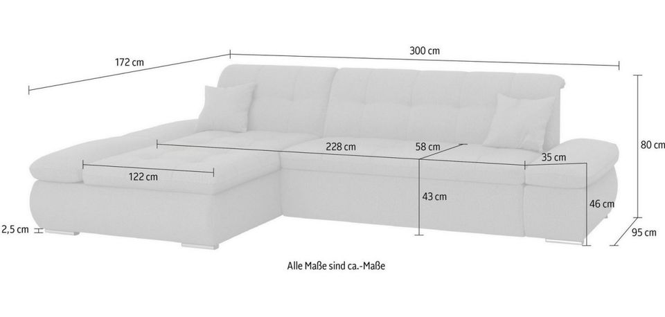 Ecksofa Cord Beige 300x172cm Schlaffunktion Cordsofa Schlafsofa in Köln