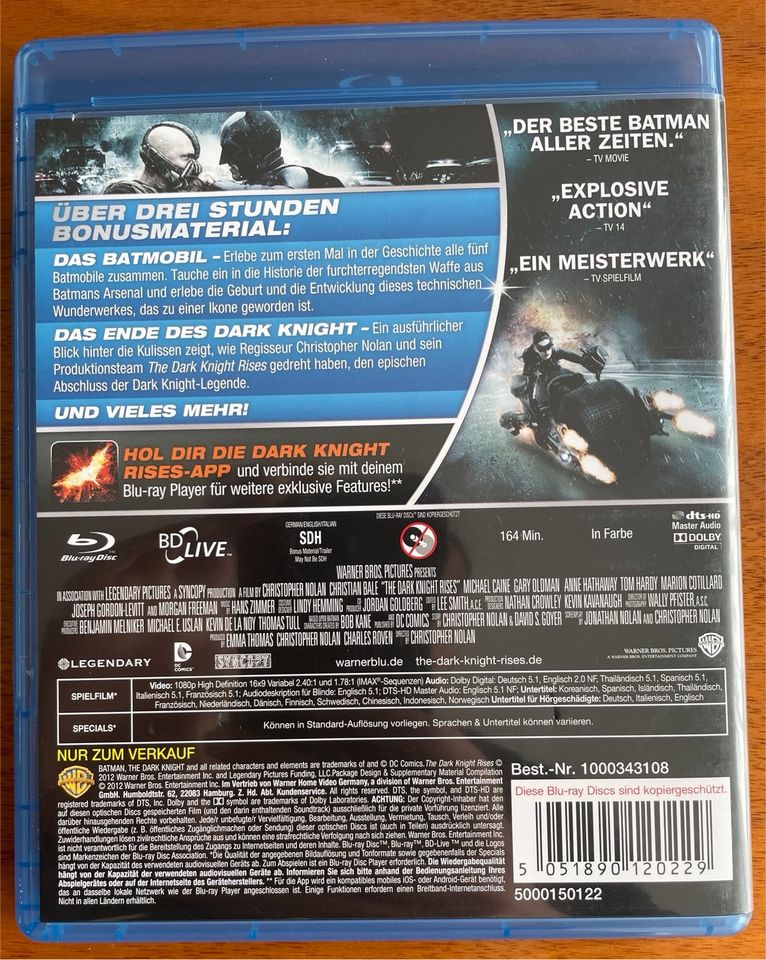 Batman - The Dark Knight Rises (Blu-ray Disc) 2 - Disc Edition in Essen