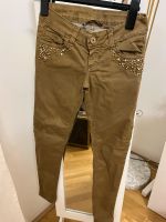 Leidiro Firenze Jeans olivgrün khaki mit Perlen 36 S München - Altstadt-Lehel Vorschau