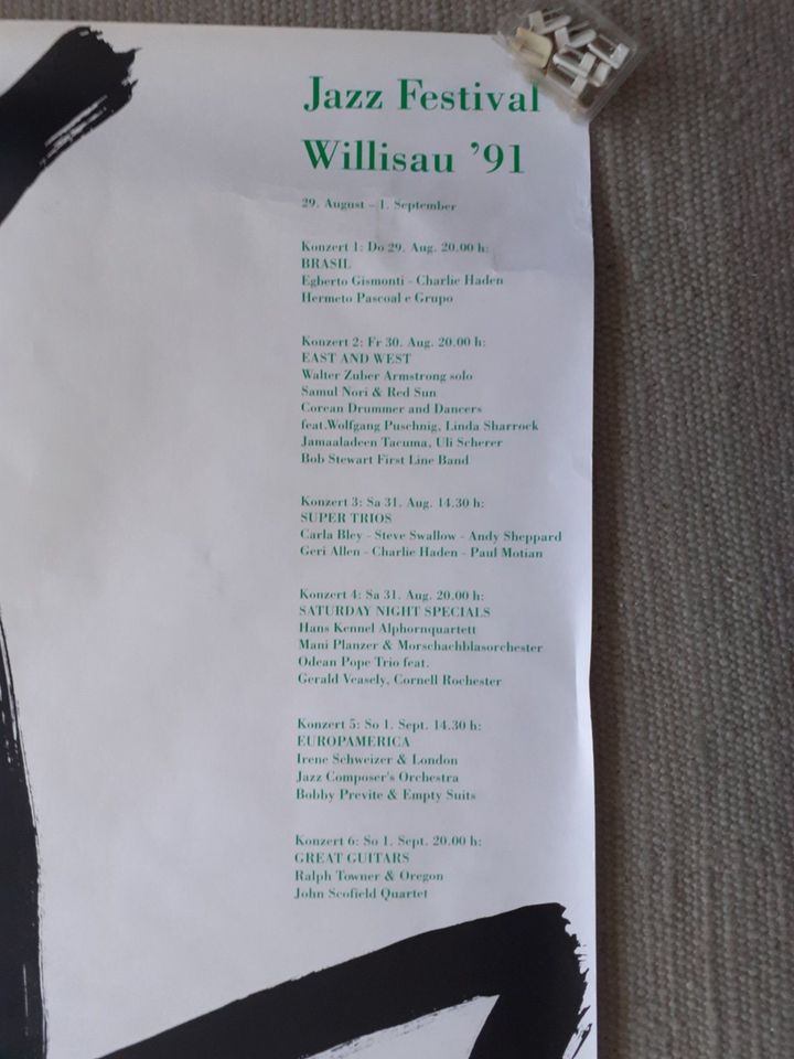 Originalkonzertplakat «Jazzfestival Willisau '91» in Ehingen (Donau)